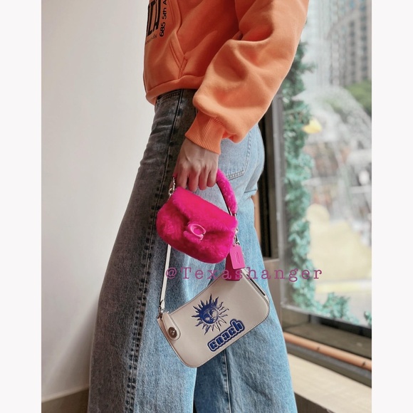 NWT Coach Tabby 12 Lil Nas X Edition Shoulder Bag Silver/Bright Fushia - Picture 10 of 16